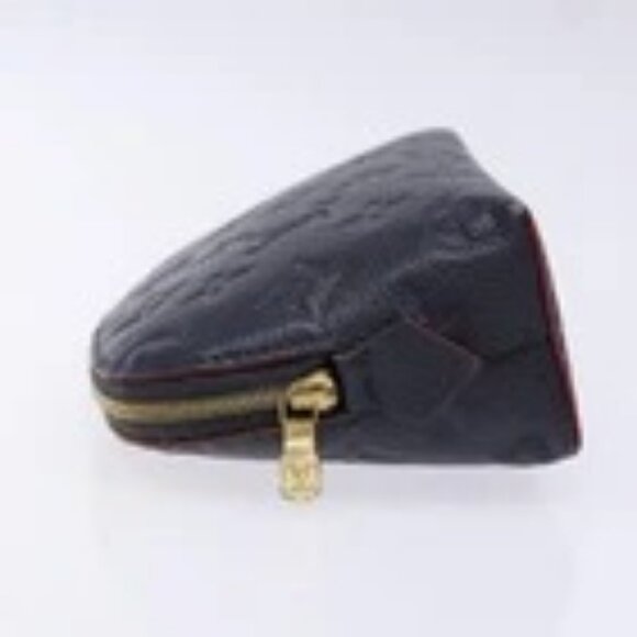LOUIS VUITTON Monogram Empreinte Pochette Cosmetic PM Navy M69413 LV Auth 138768 - Picture 8 of 16